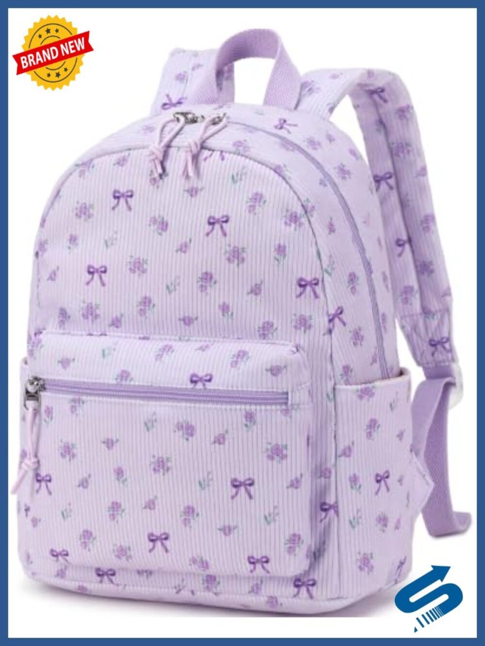 Mini Corduroy Backpack Purse - Adjustable Strap Daypack for Travel